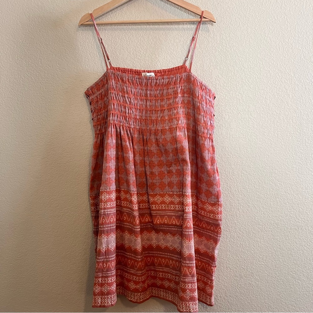 Lucky Brand Square Neck Smocked Sleeveless Mini Dress Size XL NWT